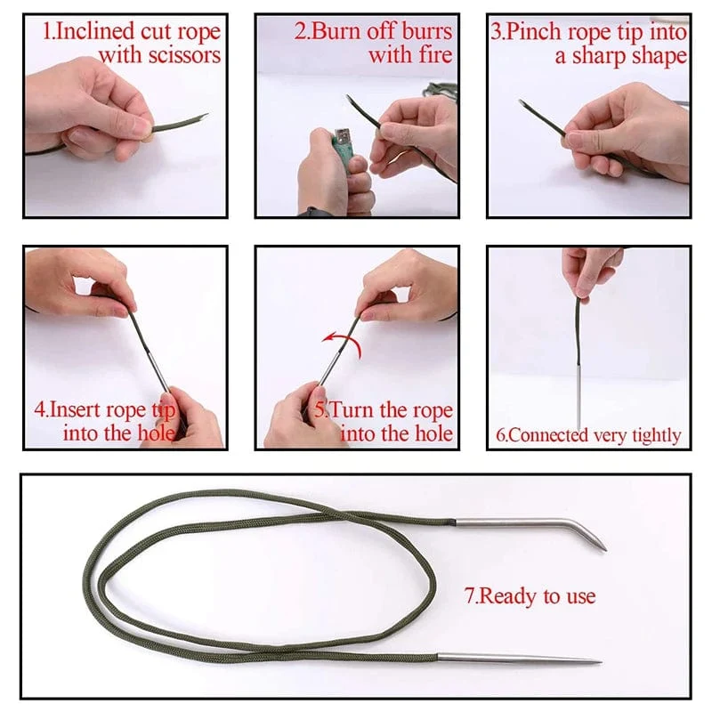 Paracord-Strickwerkzeug-Set, Aluminium, Fallschirmschnur, Nadeln, Armbänder, DIY-Webwerkzeug, Regenschirmseil