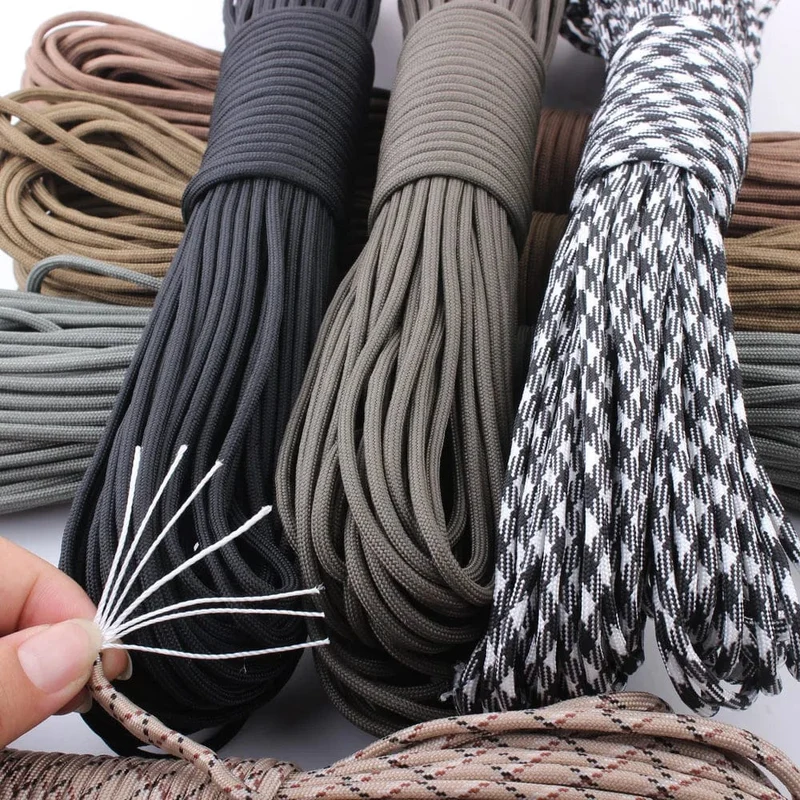 CAMPINGSKY Paracord 550 Fallschirmschnur, Lanyard, Zeltseil, Abspannleine, Mil Spec Typ III, 7 Stränge, 100 m, für Wandern, Camping, 200 Farben