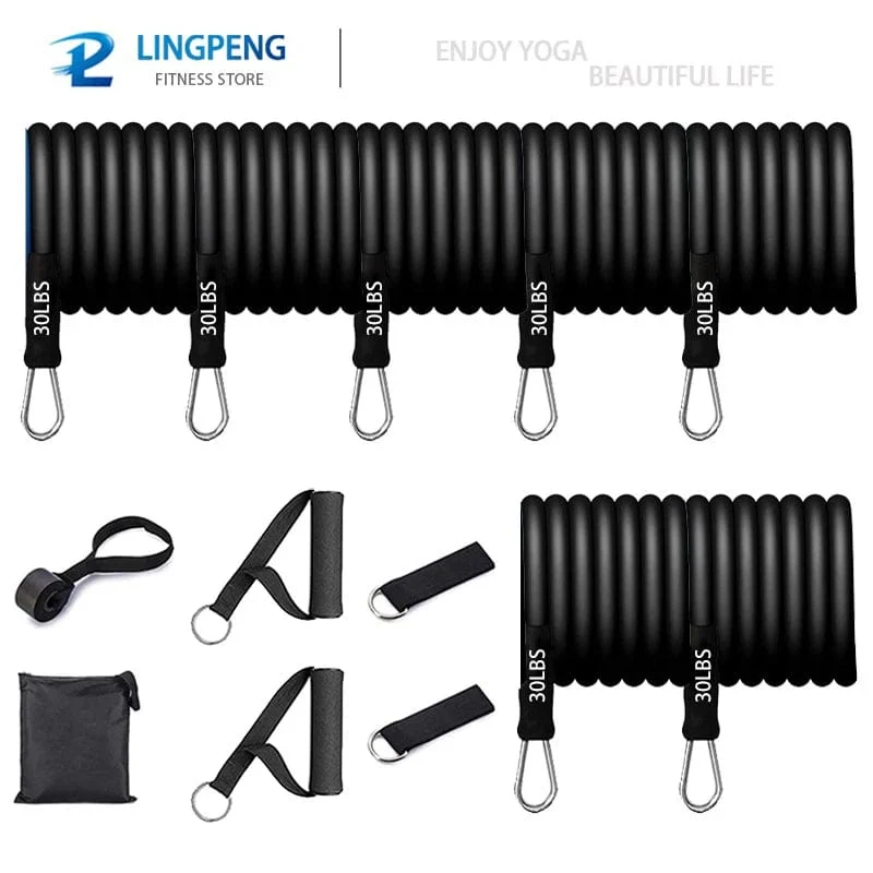 Widerstandsbänder-Set, 7-teilig, Übungsband, tragbar, Heim-Fitness-Zubehör, professionelle Fitness, elastischer Gummi-Workout-Expander