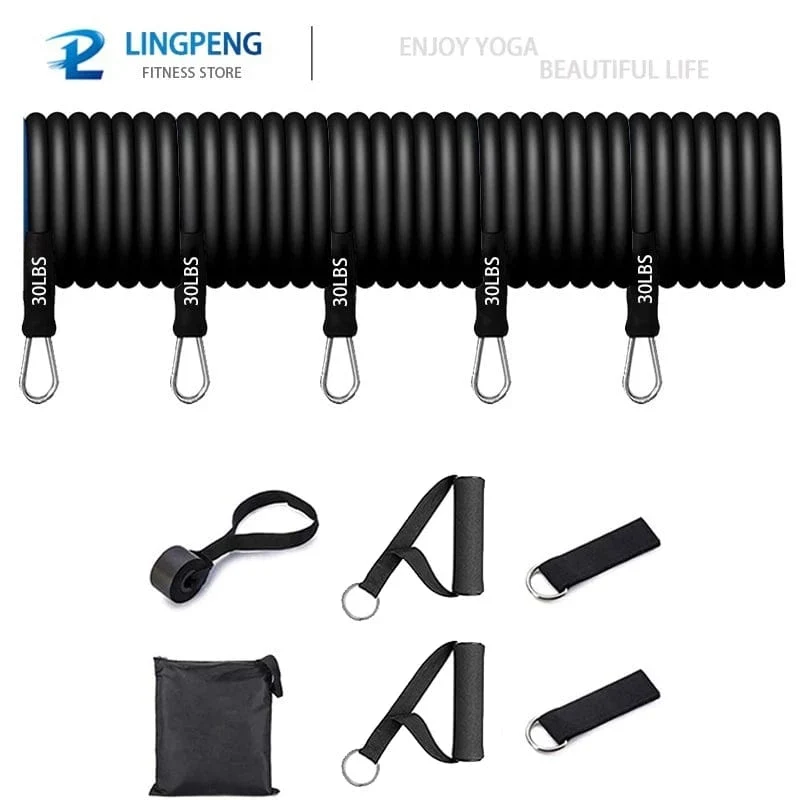 Widerstandsbänder-Set, 7-teilig, Übungsband, tragbar, Heim-Fitness-Zubehör, professionelle Fitness, elastischer Gummi-Workout-Expander