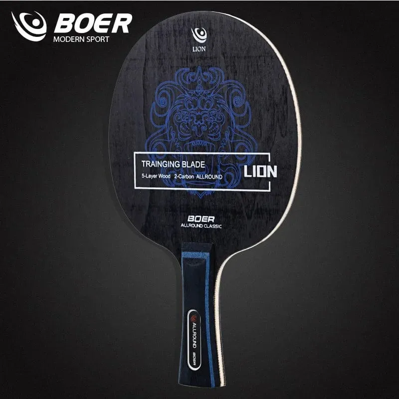 Boer Lion Tischtennis-Klinge 5 + 2 Holz-Ping-Pong-Klinge Gut für Angriff mit Feinsteuerung
