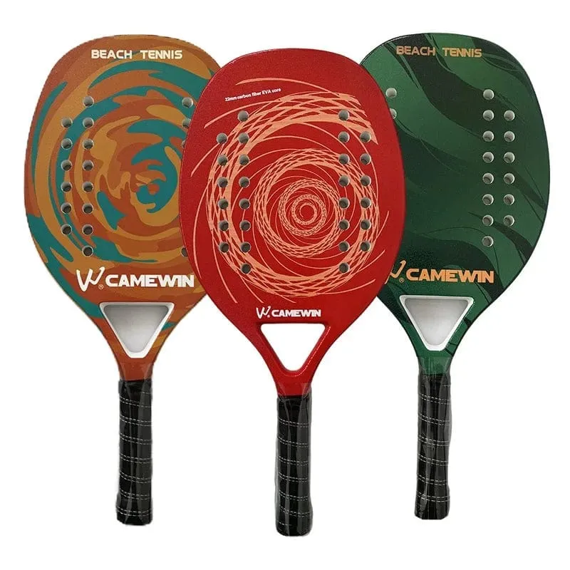 Camewin Beach-Tennisschläger, Vollcarbon, raue Oberfläche, Outdoor-Sportballschläger für Männer, Frauen, Erwachsene, Senioren, Spieler, Hot