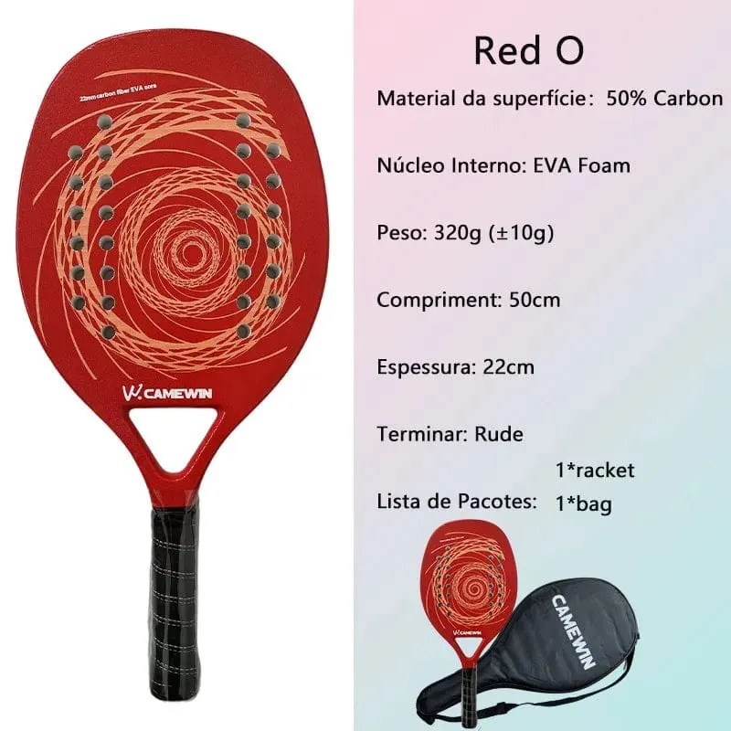 Camewin Beach-Tennisschläger, Vollcarbon, raue Oberfläche, Outdoor-Sportballschläger für Männer, Frauen, Erwachsene, Senioren, Spieler, Hot