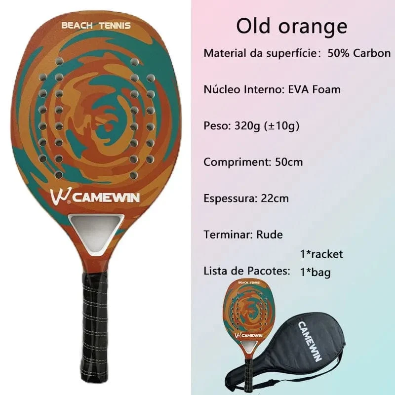 Camewin Beach-Tennisschläger, Vollcarbon, raue Oberfläche, Outdoor-Sportballschläger für Männer, Frauen, Erwachsene, Senioren, Spieler, Hot