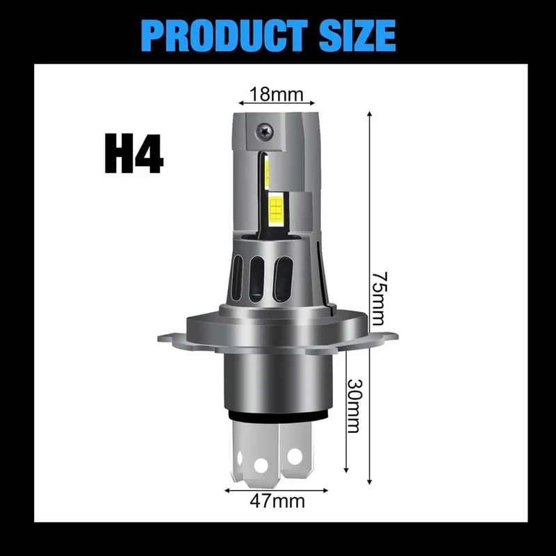30000LM H4 LED Scheinwerferlampen Canbus Fernlicht Abblendlicht Auto Licht Turbo Led Diode Lampe Auto Motorrad CSP 6500K 12V