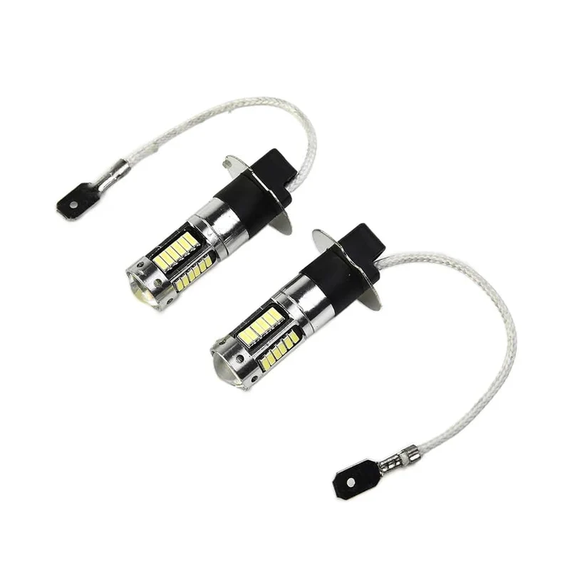 2Pcs 100W H3 LED Nebelscheinwerfer Lampen 6000K Power Lampe Weiß Tagfahrlicht 12V-24V Led-lampe Nebelscheinwerfer Zubehör