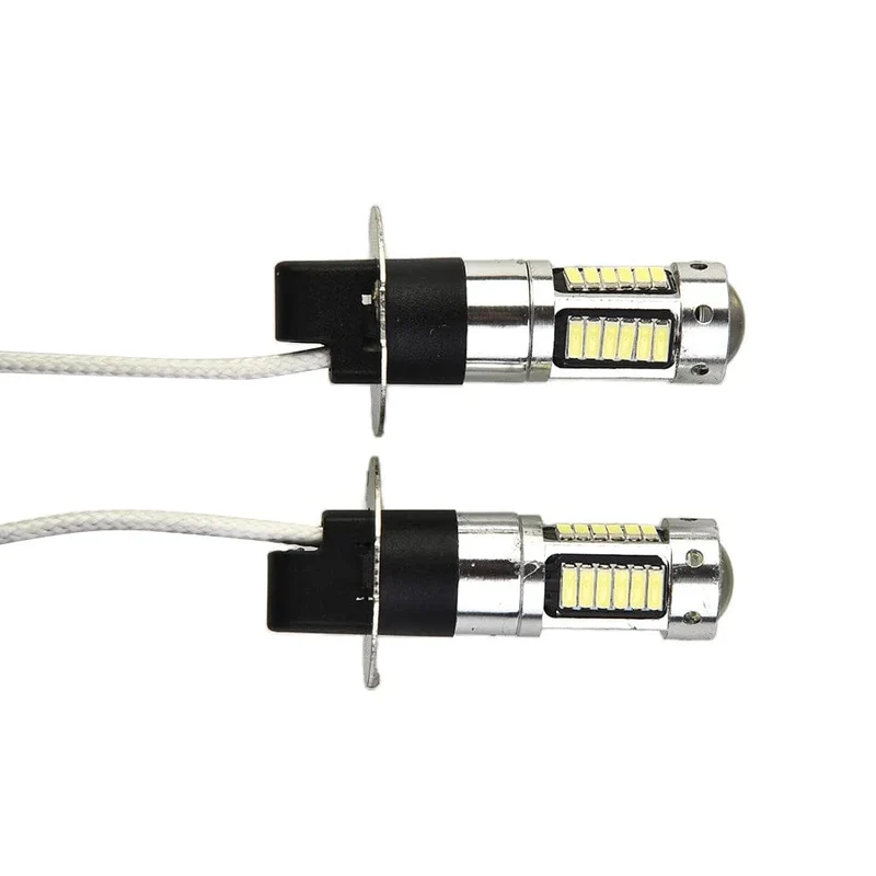 2Pcs 100W H3 LED Nebelscheinwerfer Lampen 6000K Power Lampe Weiß Tagfahrlicht 12V-24V Led-lampe Nebelscheinwerfer Zubehör