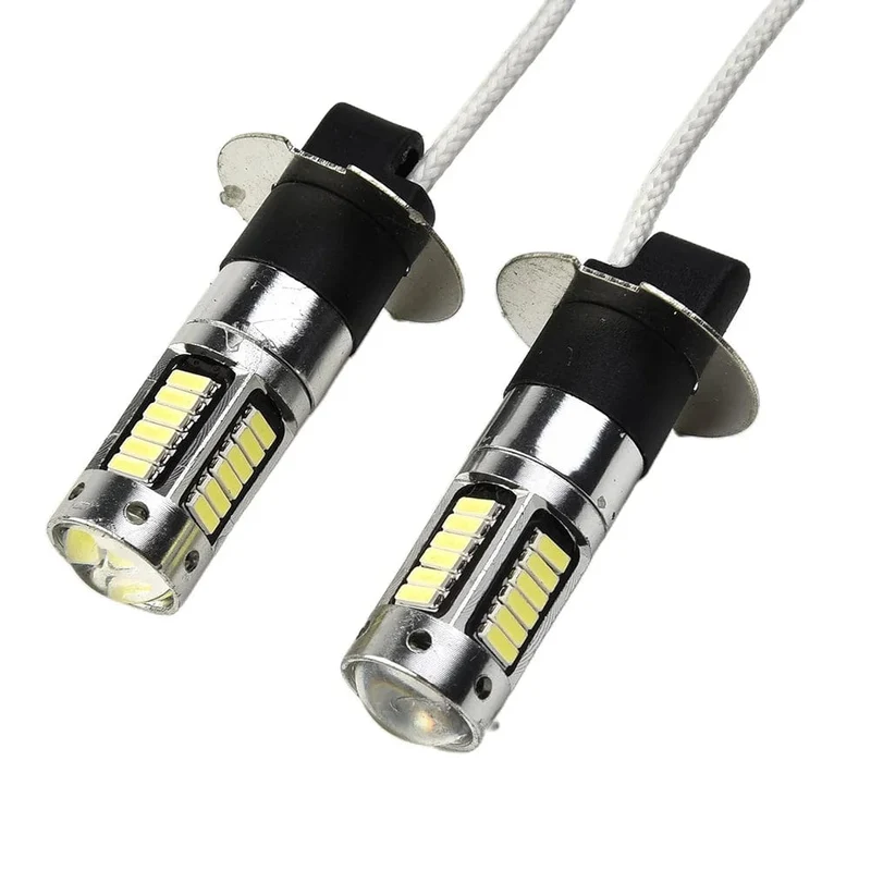 2Pcs 100W H3 LED Nebelscheinwerfer Lampen 6000K Power Lampe Weiß Tagfahrlicht 12V-24V Led-lampe Nebelscheinwerfer Zubehör