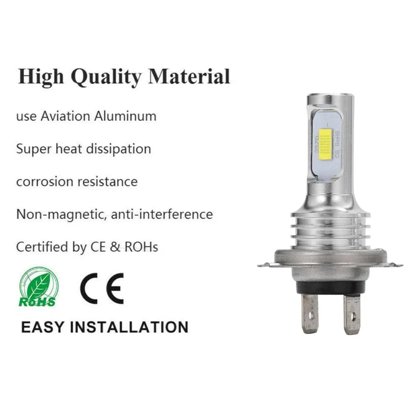 2 Stück H7 LED-Scheinwerferlampen SH1 H3 H11 H4 H6 20000LM 12V 6000K Auto-LED-Scheinwerfer IP68 Umbau-Hi/Lo-Beam-Kit Fahrlicht
