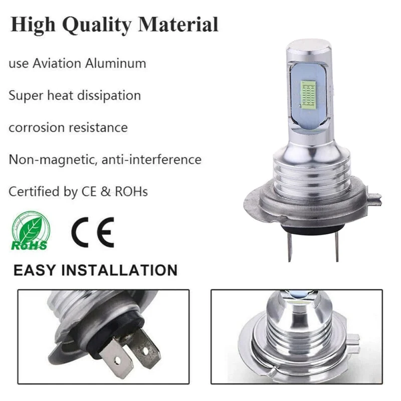 2 Stück H7 LED-Scheinwerferlampen SH1 H3 H11 H4 H6 20000LM 12V 6000K Auto-LED-Scheinwerfer IP68 Umbau-Hi/Lo-Beam-Kit Fahrlicht