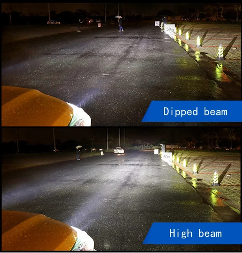 2 Stück H7 LED-Scheinwerferlampen SH1 H3 H11 H4 H6 20000LM 12V 6000K Auto-LED-Scheinwerfer IP68 Umbau-Hi/Lo-Beam-Kit Fahrlicht
