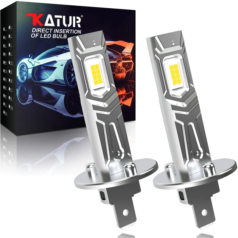 2 Stück Canbus Fehlerfreie H1 LED-Birnen Superhelles Fernlicht H1 Auto-LED-Kopfnebelscheinwerfer Lüfterlos 6500K Weiß 12V Mini-Größe