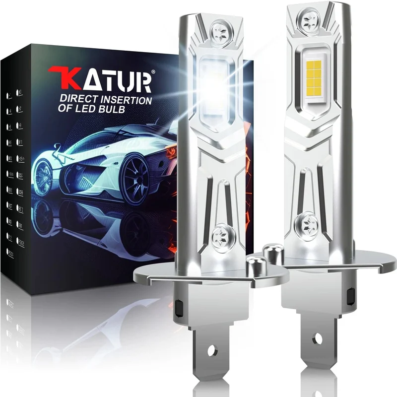 2 Stück Canbus Fehlerfreie H1 LED-Birnen Superhelles Fernlicht H1 Auto-LED-Kopfnebelscheinwerfer Lüfterlos 6500K Weiß 12V Mini-Größe
