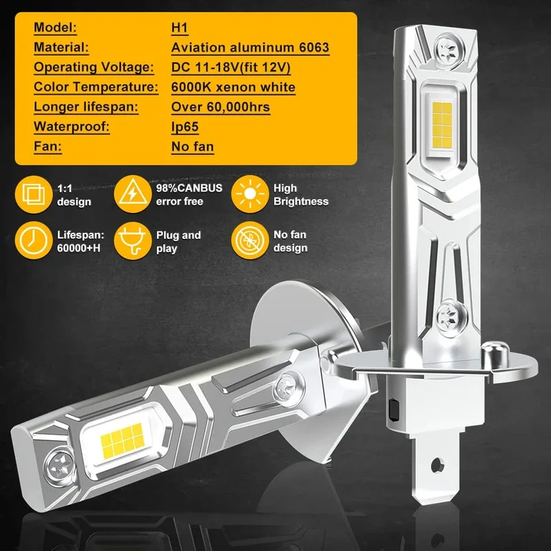 2 Stücke Turbo H1 LED Scheinwerfer Autolampen 20000LM 100W 6000K Weiß Superhelle Lampen Für Ford Fiesta Focus mk4 Octavia Fiat Punto