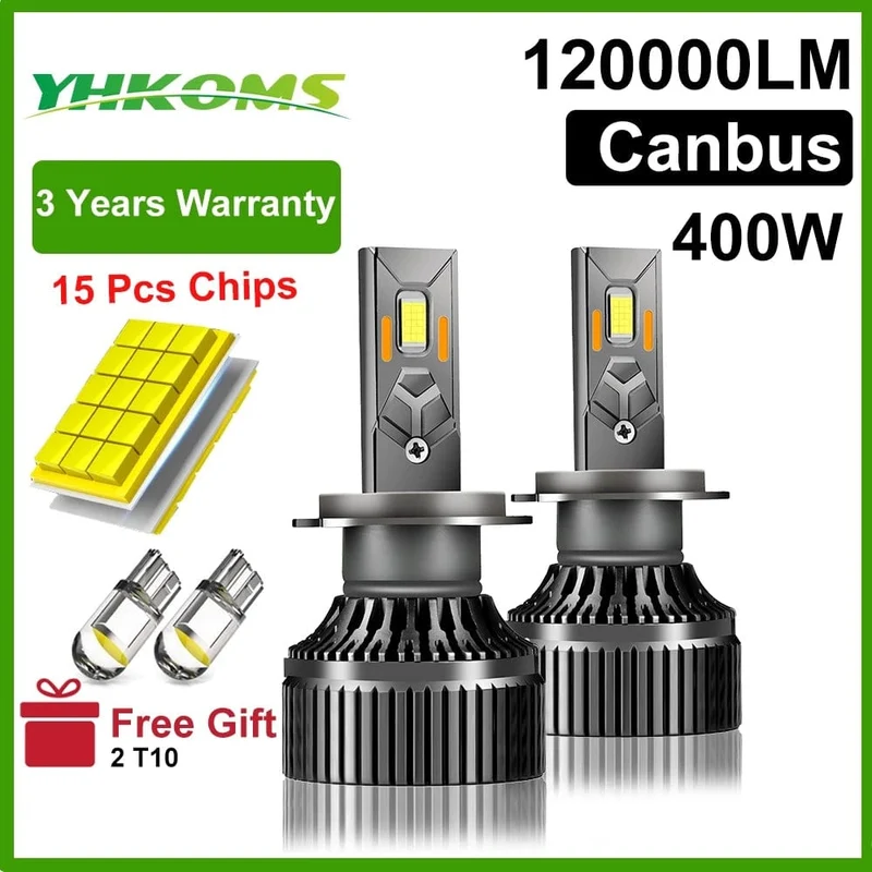 YHKOMS 400W 120000LM Canbus H4 H7 H1 LED H8 H9 H11 9005 9006 9012 HB3 HB4 Auto LED Scheinwerfer auto Nebel Lampe Led-lampen 6000K 12V