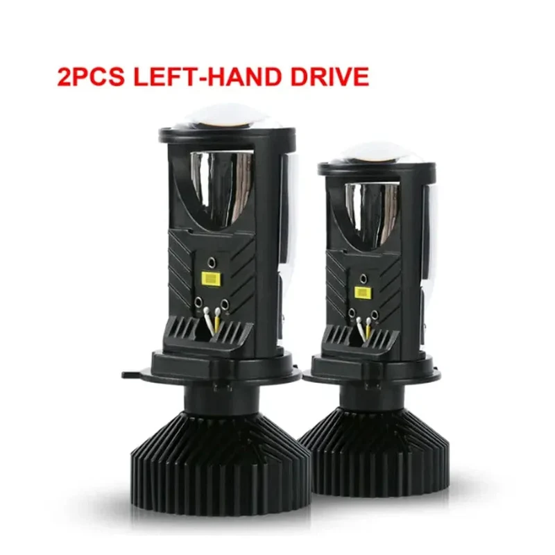 Y6D H4 LED-Projektor-Scheinwerferlampen Bi-LED-Linsenprojektor mit Lüfter H4 Mini-Projektorlinsenscheinwerfer Automobil-Hallo-Lo-Beam-Glühbirne