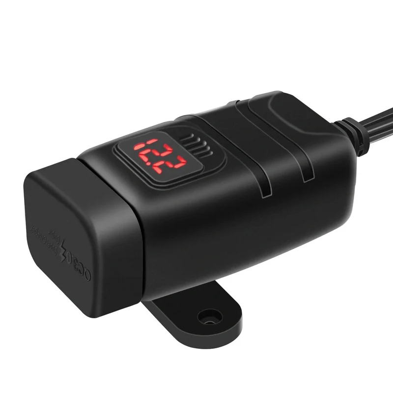 Motorrad USB Schnelle handy Ladegerät Wasserdicht 12v Port Buchse Stecker Mit Zelle Mobile Voltmeter Digital Für Bike Moto