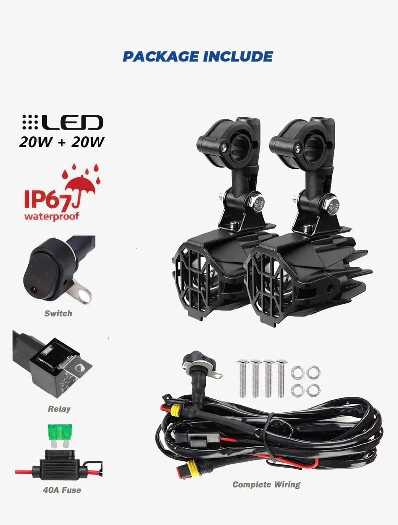 R1200GS 40W Motorrad LED Nebel Lichter Hilfs Assembliy Für BMW R1200GS F850GS F750GS F 850GS 750GS 1250GS GS LC Abenteuer