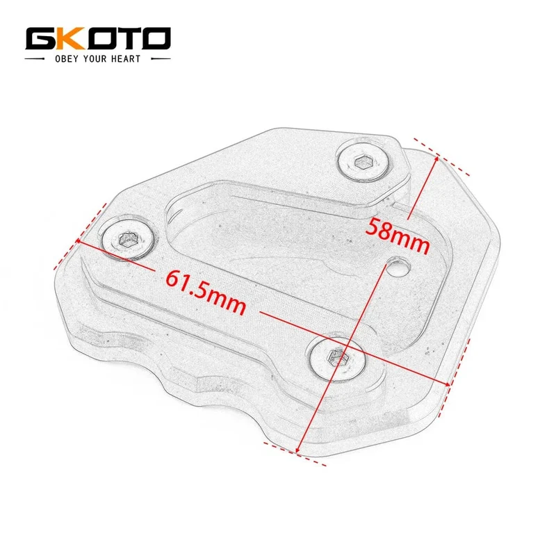 Für BMW S1000RR S1000 RR 2009-2018 Motorradzubehör CNC-Aluminium-Ständer-Seitenständer-Verlängerungs-Vergrößerungsplattenpolster