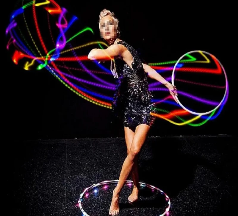 Sport Hoop lose gewicht materiel sport fitness hoop ausrüstung yoga Kreis 90CM 7 Farbe aro LED Blinkt Sport körper gebäude ring