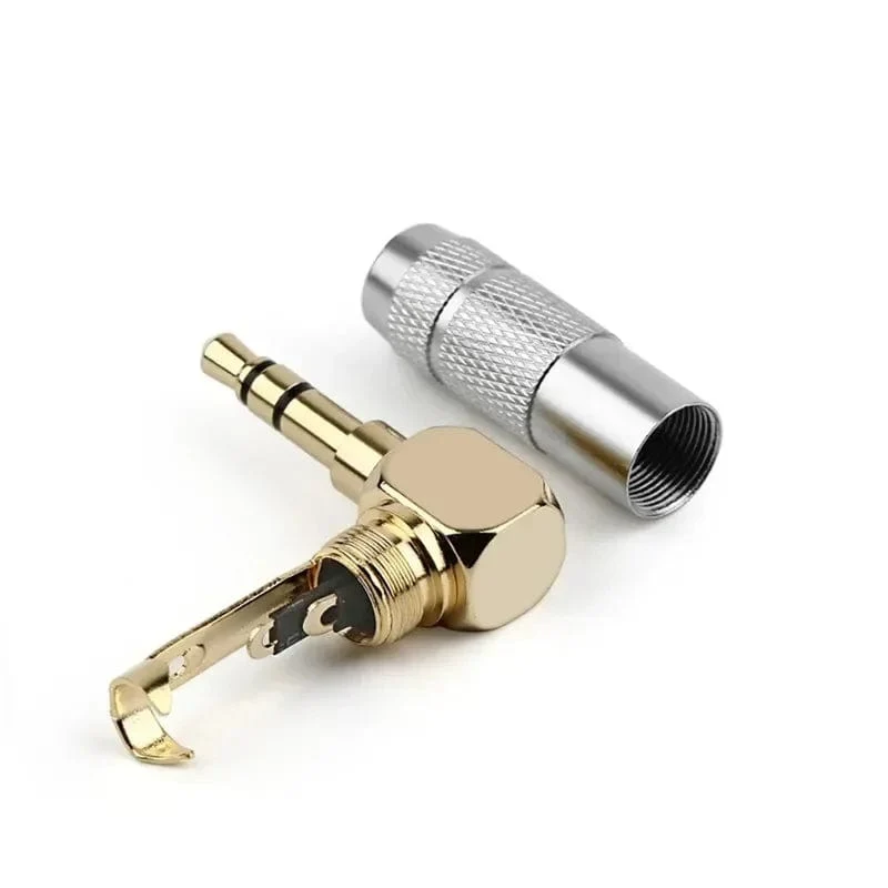 Jack 3.5 mm 90 Grad zum Löten 1/8 Zoll 3- und 4-poliger Kopfhörerstecker Audioanschluss rechtwinklig vergoldet 3.5 Verbraucherelektronik