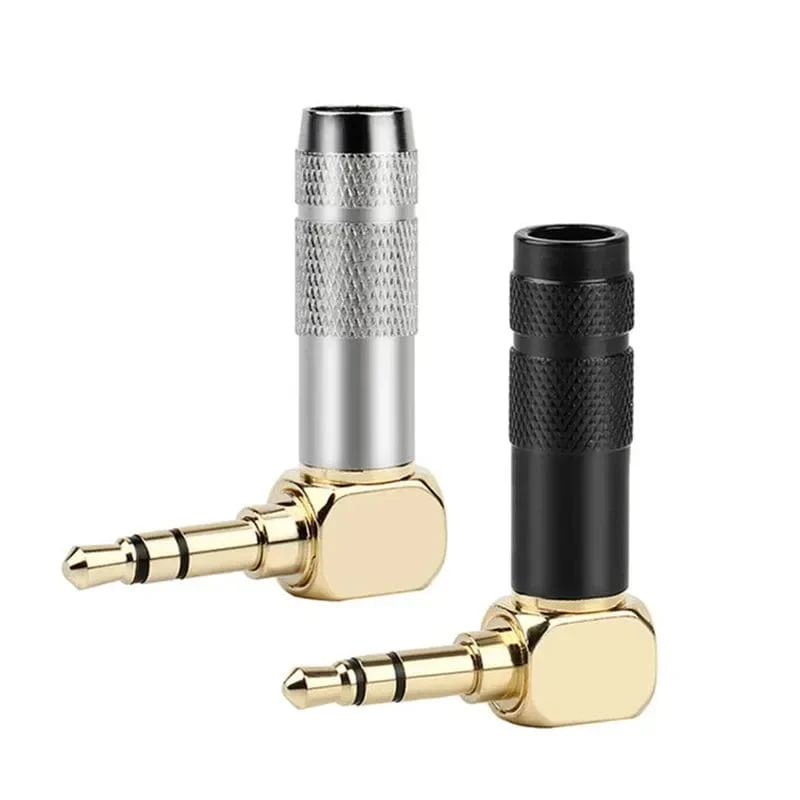 Jack 3.5 mm 90 Grad zum Löten 1/8 Zoll 3- und 4-poliger Kopfhörerstecker Audioanschluss rechtwinklig vergoldet 3.5 Verbraucherelektronik