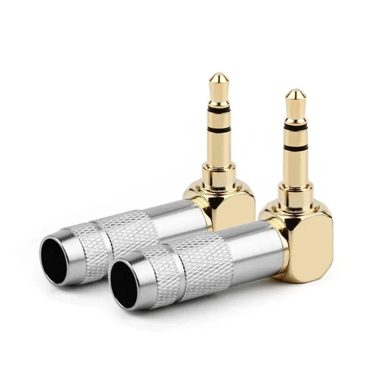 Jack 3.5 mm 90 Grad zum Löten 1/8 Zoll 3- und 4-poliger Kopfhörerstecker Audioanschluss rechtwinklig vergoldet 3.5 Verbraucherelektronik