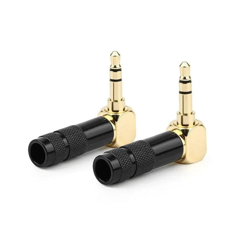 Jack 3.5 mm 90 Grad zum Löten 1/8 Zoll 3- und 4-poliger Kopfhörerstecker Audioanschluss rechtwinklig vergoldet 3.5 Verbraucherelektronik