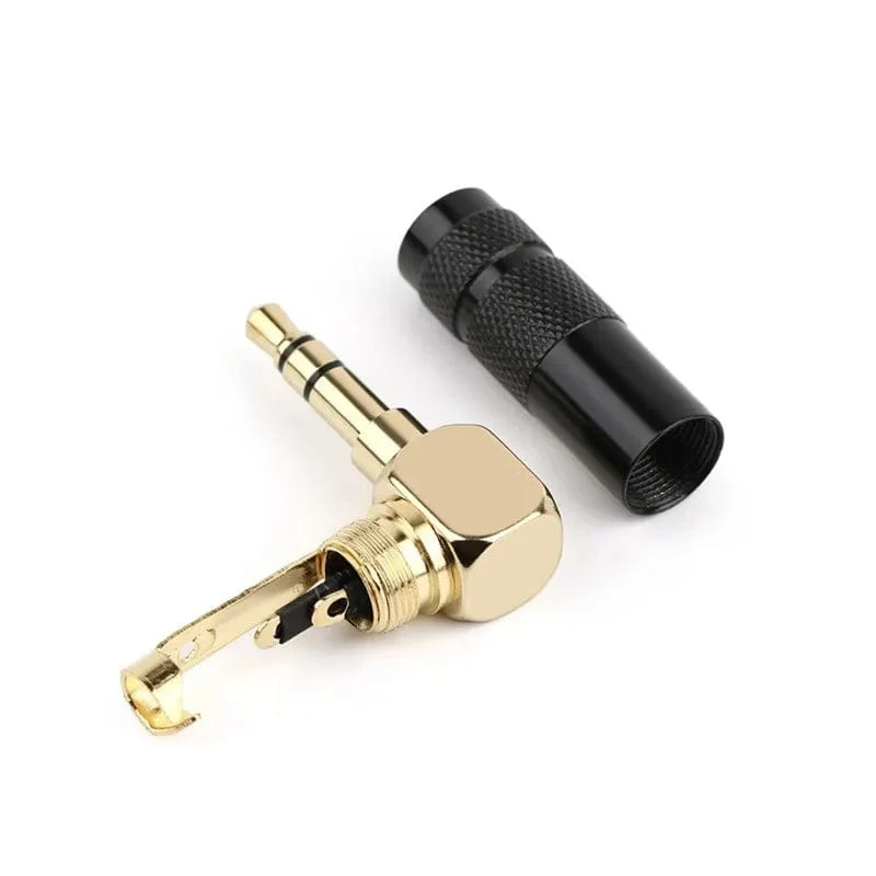 Jack 3.5 mm 90 Grad zum Löten 1/8 Zoll 3- und 4-poliger Kopfhörerstecker Audioanschluss rechtwinklig vergoldet 3.5 Verbraucherelektronik