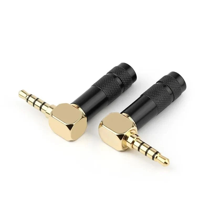 Jack 3.5 mm 90 Grad zum Löten 1/8 Zoll 3- und 4-poliger Kopfhörerstecker Audioanschluss rechtwinklig vergoldet 3.5 Verbraucherelektronik