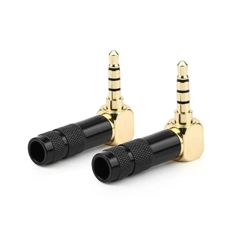 Jack 3.5 mm 90 Grad zum Löten 1/8 Zoll 3- und 4-poliger Kopfhörerstecker Audioanschluss rechtwinklig vergoldet 3.5 Verbraucherelektronik