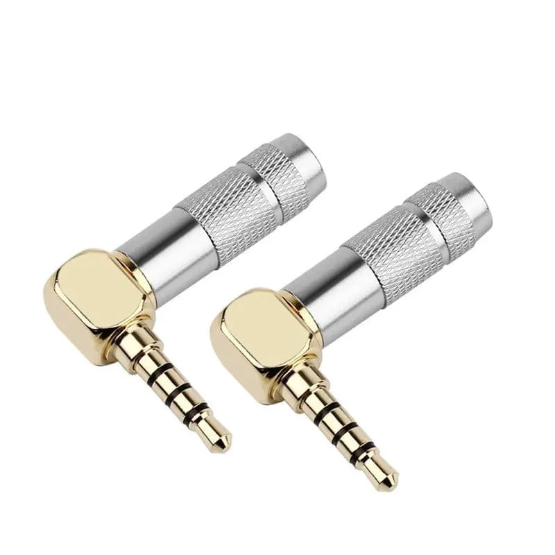 Jack 3.5 mm 90 Grad zum Löten 1/8 Zoll 3- und 4-poliger Kopfhörerstecker Audioanschluss rechtwinklig vergoldet 3.5 Verbraucherelektronik
