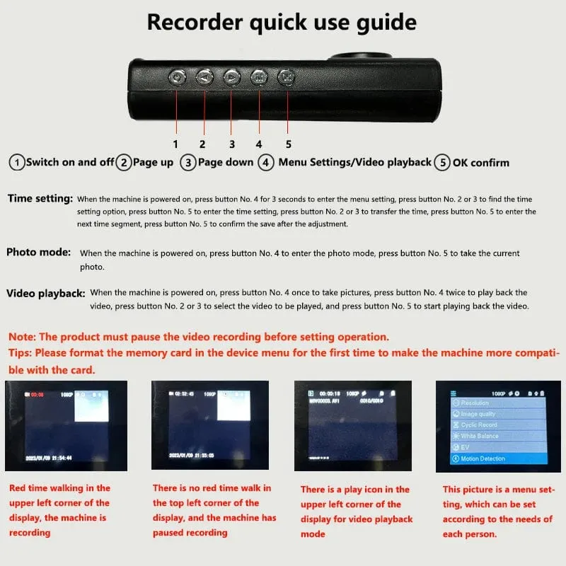 Dashcam mit IR-Nachtsicht-Loop-Aufnahme und 2-Zoll-IPS-Bildschirm 1080P 3 Kamera, DVR-Recorder, Videorecorder, Fahrzeug-DVR