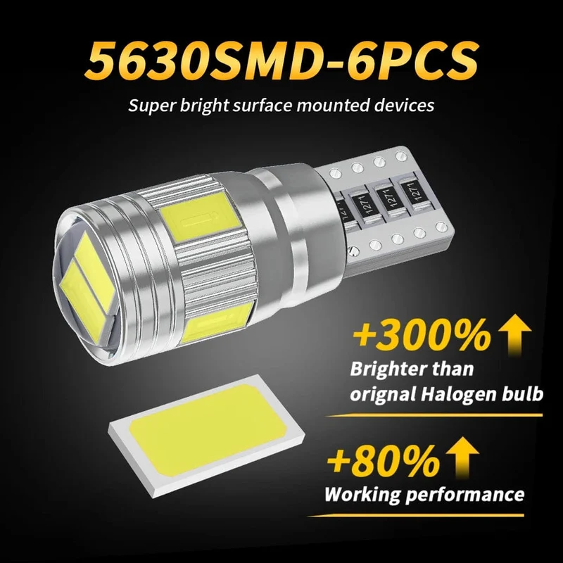 2 stücke T10 W5W Led-lampe Canbus Kein fehler 12V 6000K 5630 6SMD Auto Clarance Wedge Seite Reverse lampen Drehen Singal Licht Weiß Bernstein