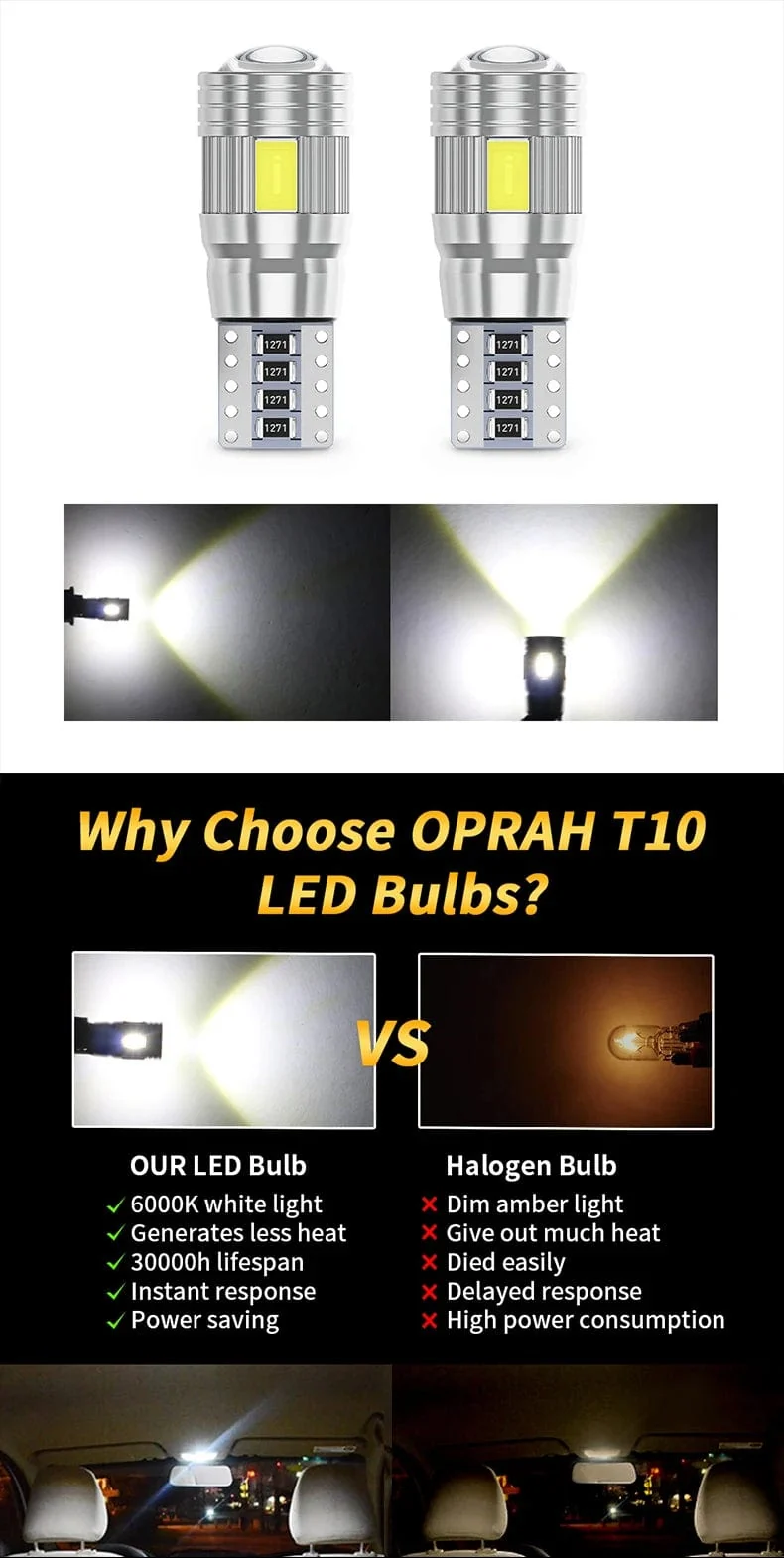 2 stücke T10 W5W Led-lampe Canbus Kein fehler 12V 6000K 5630 6SMD Auto Clarance Wedge Seite Reverse lampen Drehen Singal Licht Weiß Bernstein