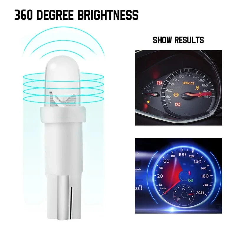 10 PCS von T5 1 LED 12V Keramik Dashboard Gauge Instrument Keramik Auto Auto Seite Keil Licht Lampe Birne