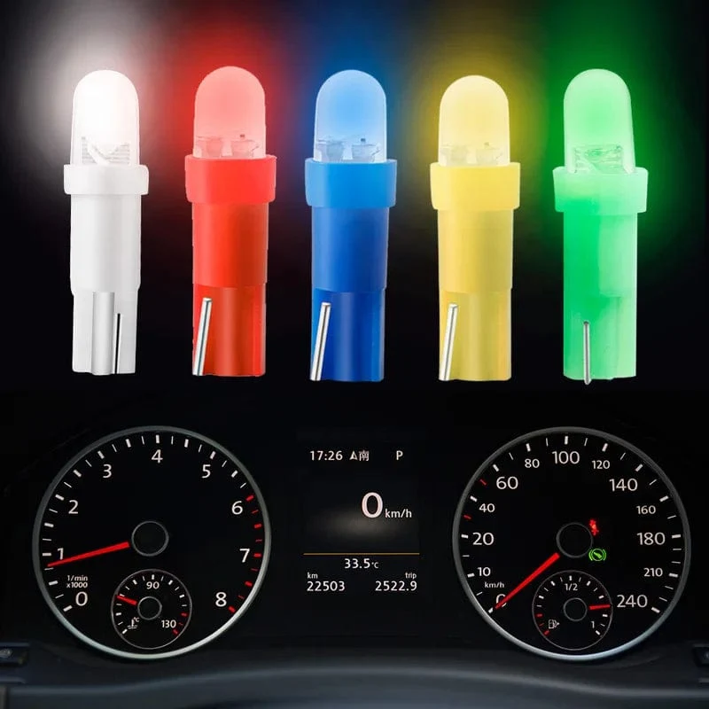 10 PCS von T5 1 LED 12V Keramik Dashboard Gauge Instrument Keramik Auto Auto Seite Keil Licht Lampe Birne