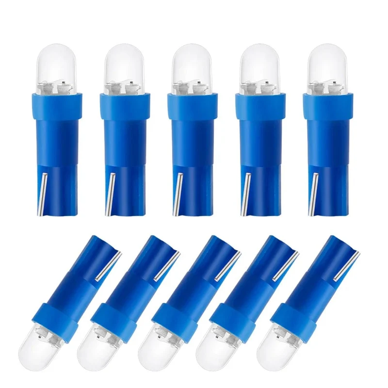 10 PCS von T5 1 LED 12V Keramik Dashboard Gauge Instrument Keramik Auto Auto Seite Keil Licht Lampe Birne
