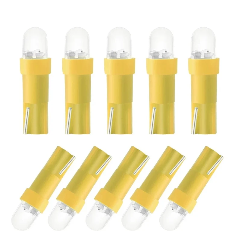 10 PCS von T5 1 LED 12V Keramik Dashboard Gauge Instrument Keramik Auto Auto Seite Keil Licht Lampe Birne