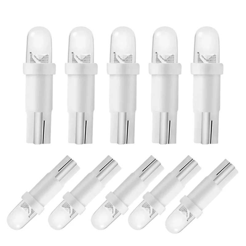 10 PCS von T5 1 LED 12V Keramik Dashboard Gauge Instrument Keramik Auto Auto Seite Keil Licht Lampe Birne