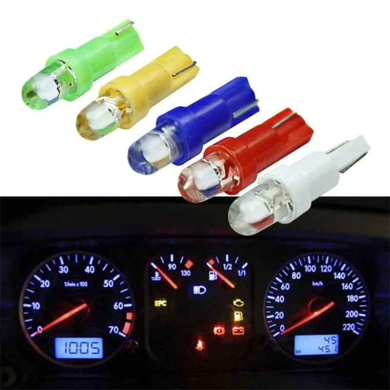 10 PCS von T5 1 LED 12V Keramik Dashboard Gauge Instrument Keramik Auto Auto Seite Keil Licht Lampe Birne