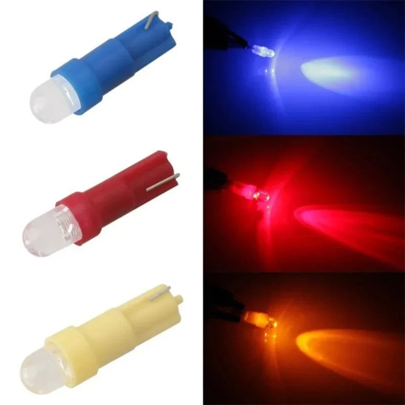 10 PCS von T5 1 LED 12V Keramik Dashboard Gauge Instrument Keramik Auto Auto Seite Keil Licht Lampe Birne