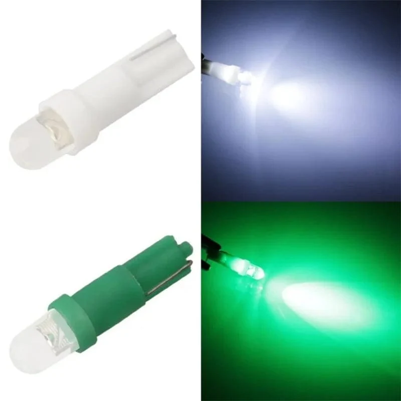 10 PCS von T5 1 LED 12V Keramik Dashboard Gauge Instrument Keramik Auto Auto Seite Keil Licht Lampe Birne