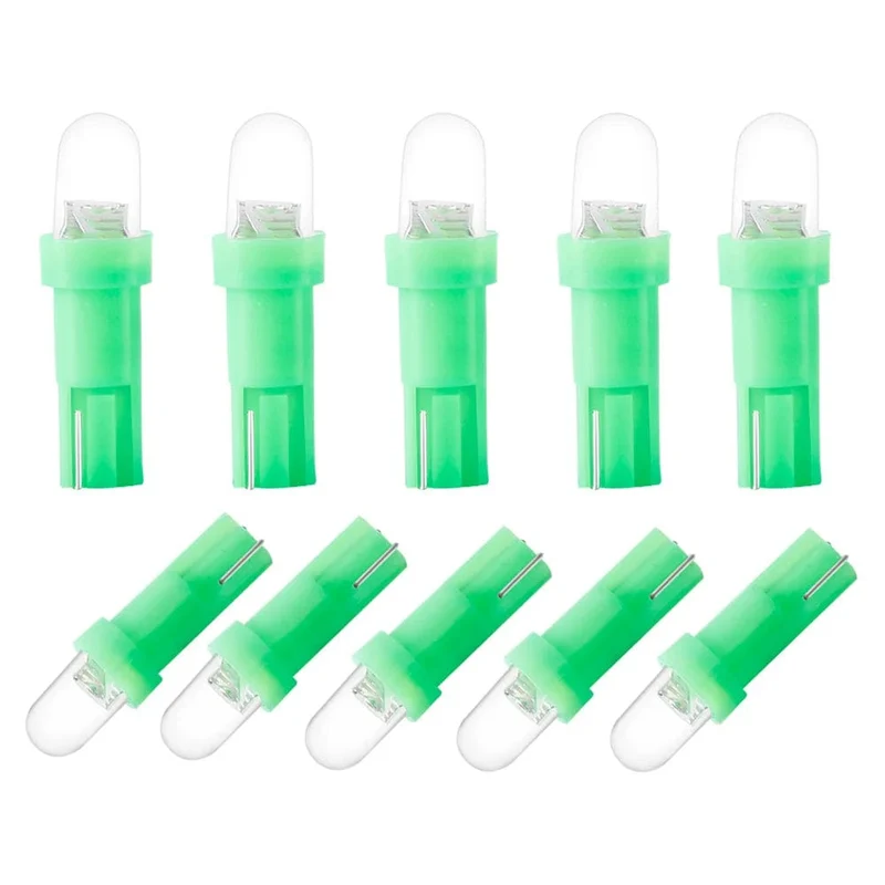 10 PCS von T5 1 LED 12V Keramik Dashboard Gauge Instrument Keramik Auto Auto Seite Keil Licht Lampe Birne