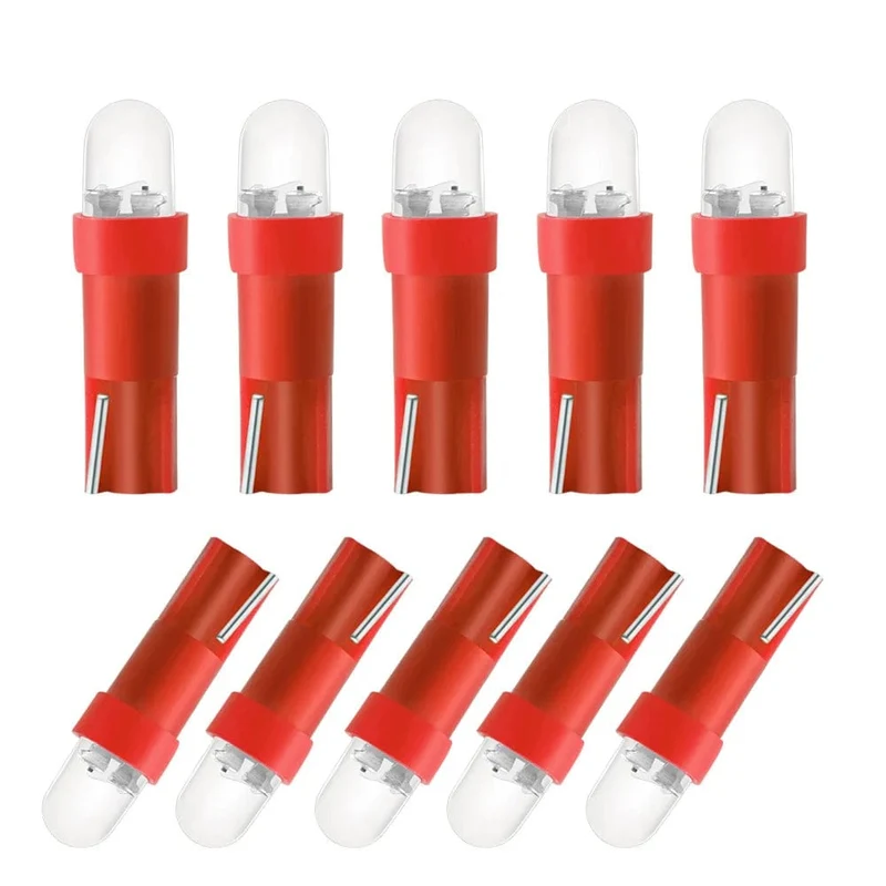 10 PCS von T5 1 LED 12V Keramik Dashboard Gauge Instrument Keramik Auto Auto Seite Keil Licht Lampe Birne