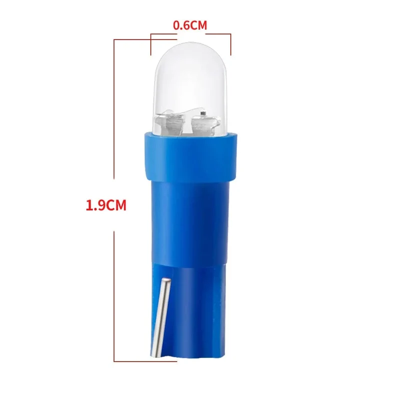 10 PCS von T5 1 LED 12V Keramik Dashboard Gauge Instrument Keramik Auto Auto Seite Keil Licht Lampe Birne