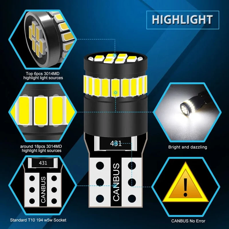2 stücke T10 W5W LED Canbus Glühbirnen 194 168 Led Parkplatz Position Lichter Innen Lichter Für VW Polo Passat b5 b6 CC Golf 4 5 6 7 Jetta