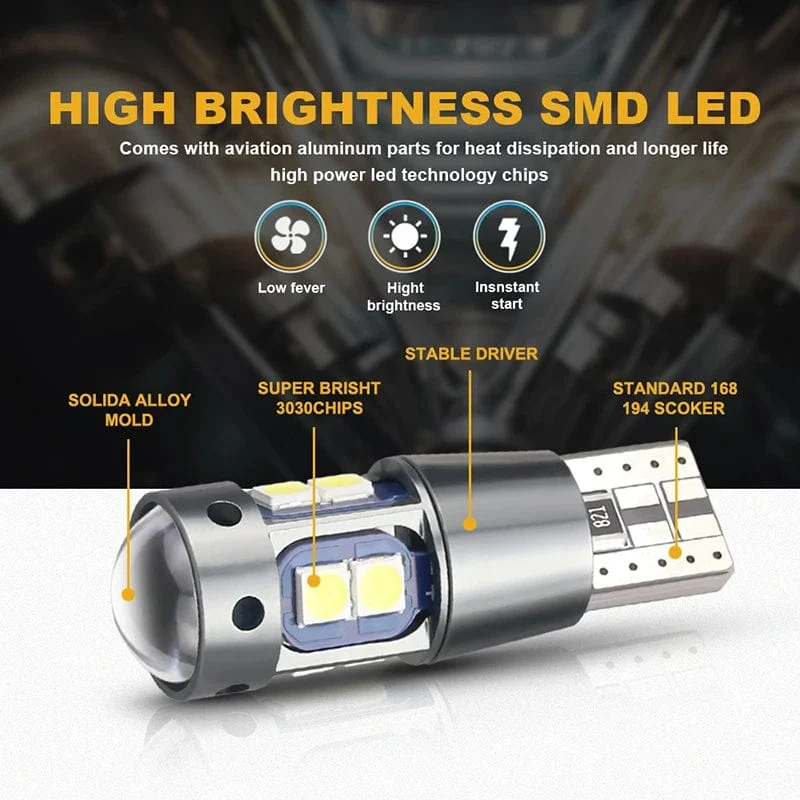 NLpearl 2x Signal Lampe T10 W5W Led Canbus Birne 12V 10SMD 3030 Chips W5W LED 168 194 Auto Keil parkplatz Licht Lesen Dome Licht