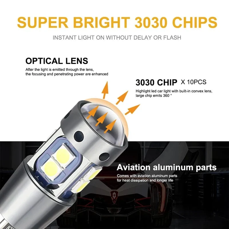 NLpearl 2x Signal Lampe T10 W5W Led Canbus Birne 12V 10SMD 3030 Chips W5W LED 168 194 Auto Keil parkplatz Licht Lesen Dome Licht