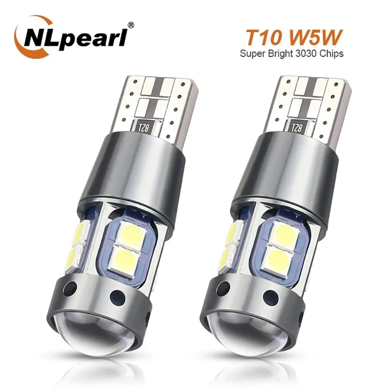 NLpearl 2x Signal Lampe T10 W5W Led Canbus Birne 12V 10SMD 3030 Chips W5W LED 168 194 Auto Keil parkplatz Licht Lesen Dome Licht